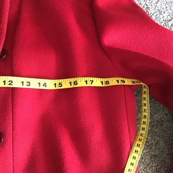 Bromleigh Lorendale Swing CoatWomens Solid Red Front Button With Pockets VTG - Picture 12 of 13